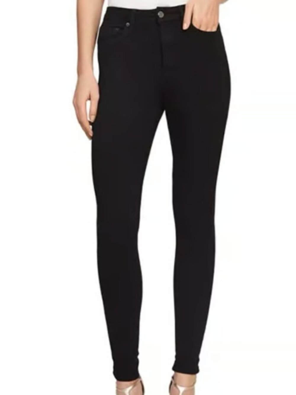 Reiss Skye High Rise Skinny Jeans Womens Black 360 Bi Stretch Shaping 29